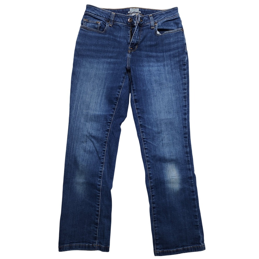 LL Bean Classic Fit Jeans‎ Medium Wash Lightly Distressed Size 6P 6 Petite